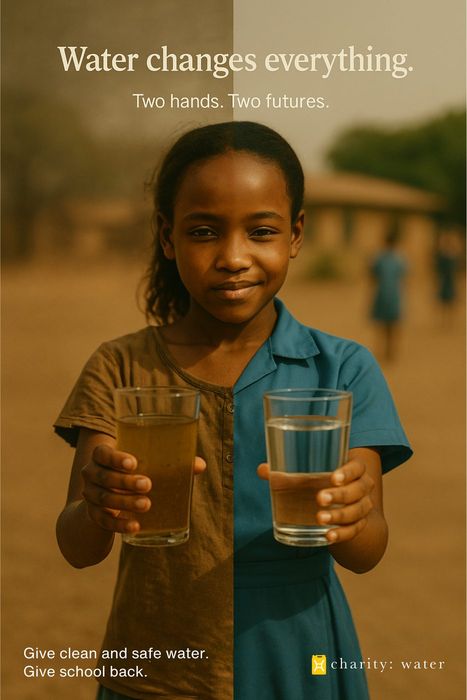 AI-annonce fra serien Charity Water
