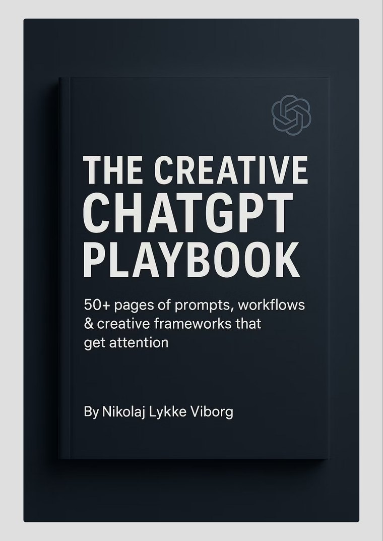 Forsiden af bogen The Creative ChatGPT Playbook af Nikolaj Lykke Viborg