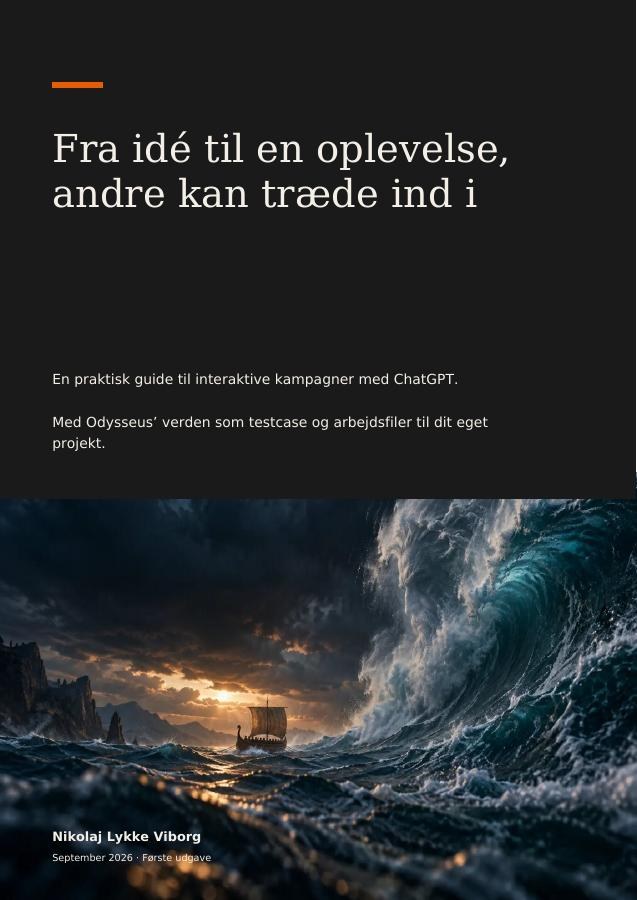 Forsiden af Fra idé til en oplevelse, andre kan træde ind i af Nikolaj Lykke Viborg