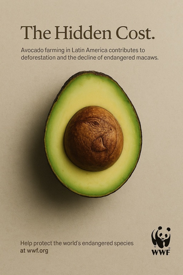 The Hidden Cost-annonce om avocado og en truet fugleart